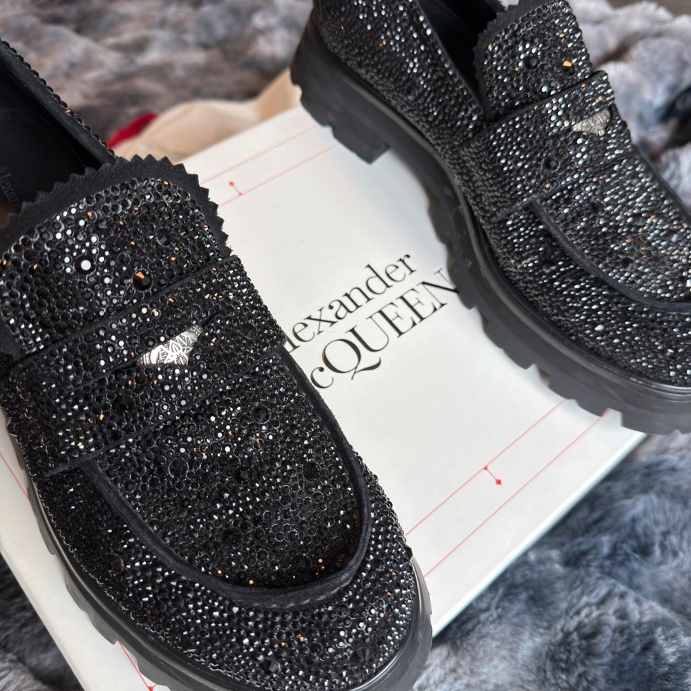 Alexander McQueen Black Embellished Men's Loafers - Picture 5 of 15